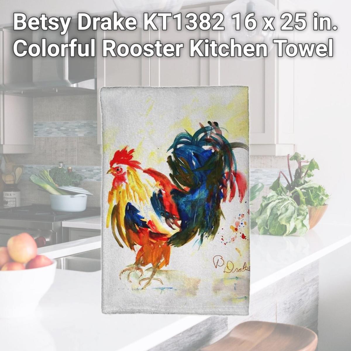 Picture of Betsy Drake KT1382 16 x 25 in. Colorful Rooster Kitchen Towel
