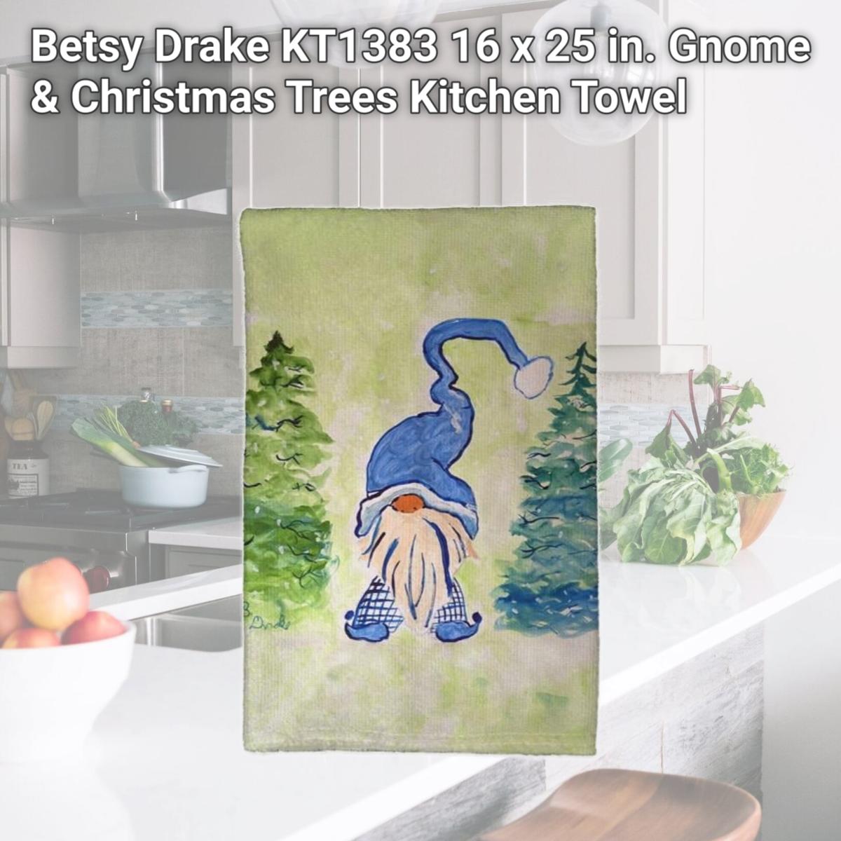 Picture of Betsy Drake KT1383 16 x 25 in. Gnome & Christmas Trees Kitchen Towel