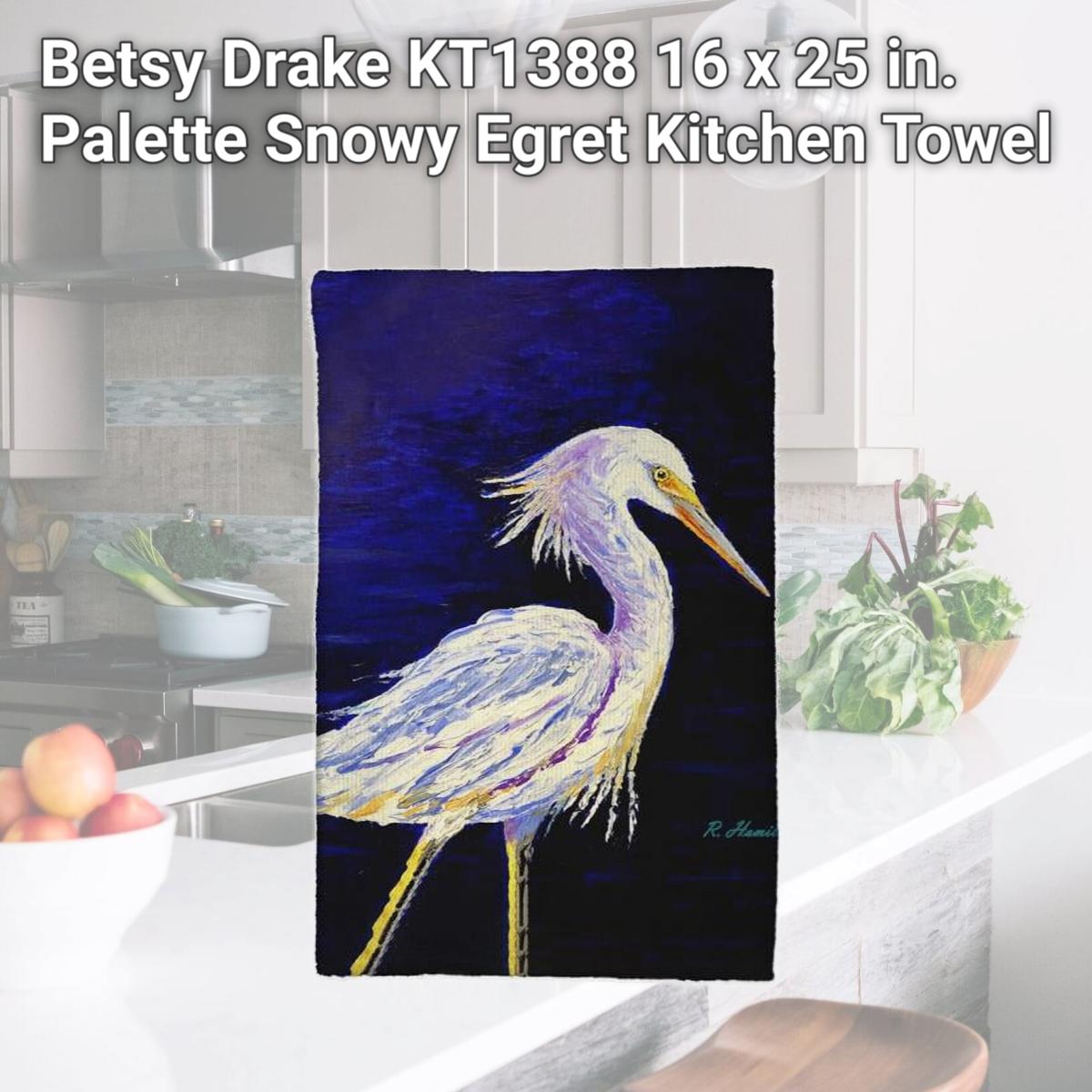 Picture of Betsy Drake KT1388 16 x 25 in. Palette Snowy Egret Kitchen Towel