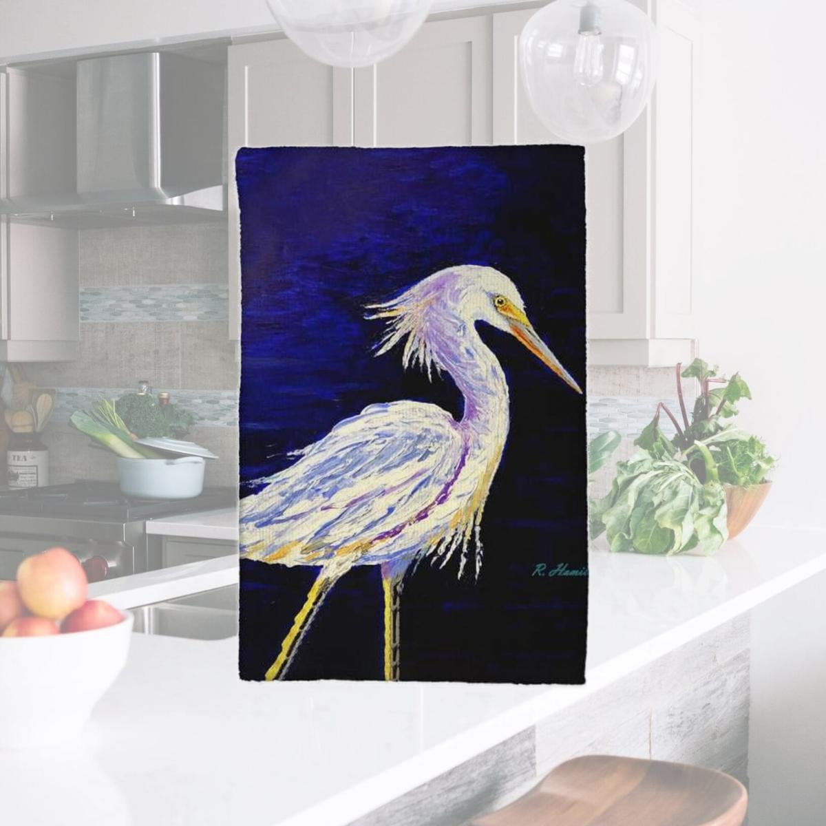 Picture of Betsy Drake KT1388 16 x 25 in. Palette Snowy Egret Kitchen Towel