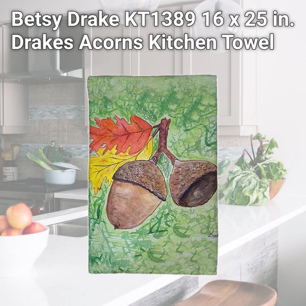 Picture of Betsy Drake KT1389 16 x 25 in. Drakes Acorns Kitchen Towel