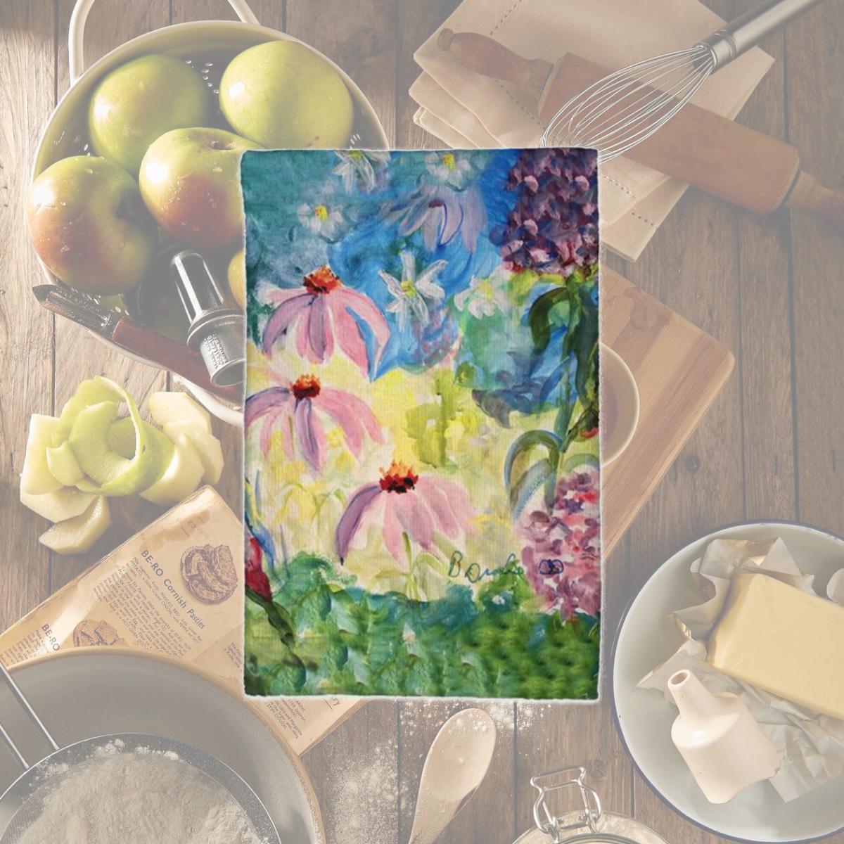 Picture of Betsy Drake KT1391 16 x 25 in. Pink Garden Kitchen Towel