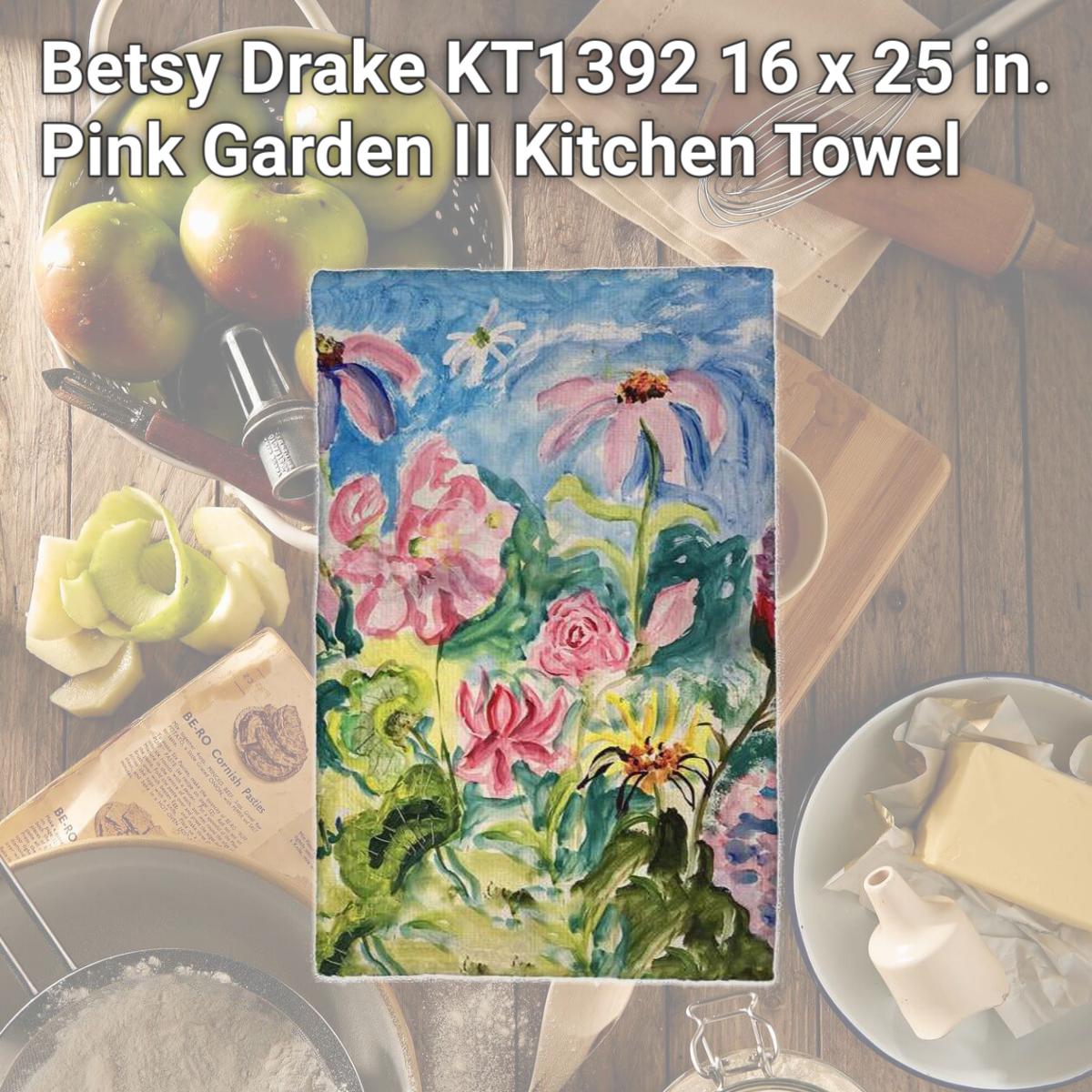 Picture of Betsy Drake KT1392 16 x 25 in. Pink Garden II Kitchen Towel