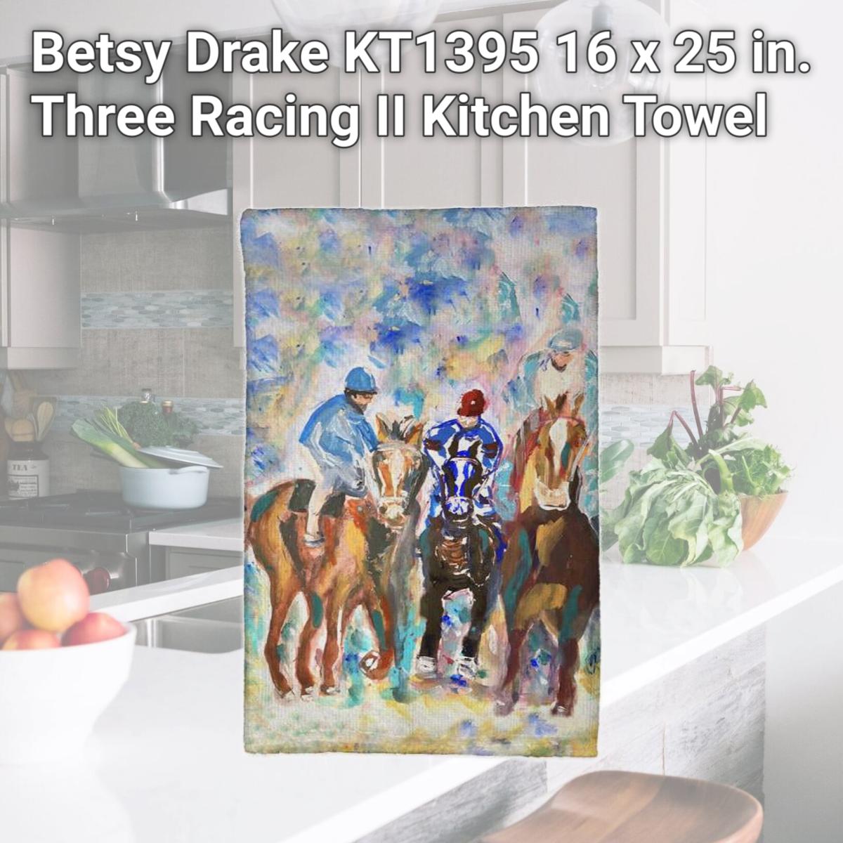 Picture of Betsy Drake KT1395 16 x 25 in. Three Racing II Kitchen Towel