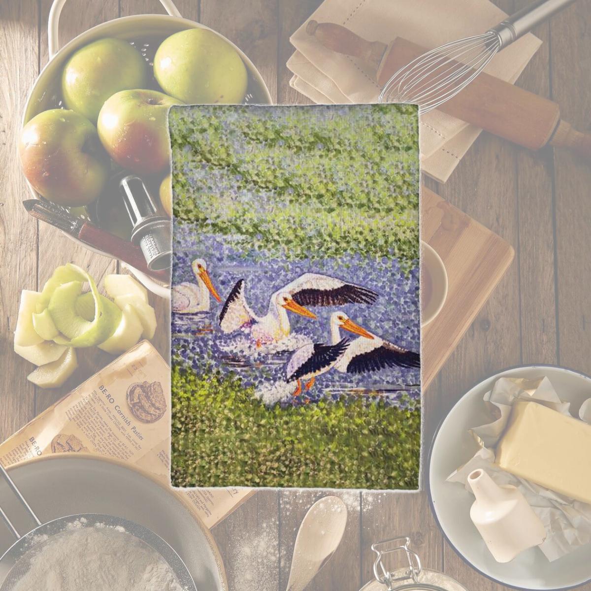 Picture of Betsy Drake KT1402 16 x 25 in. White Pelican Wings Kitchen Towel