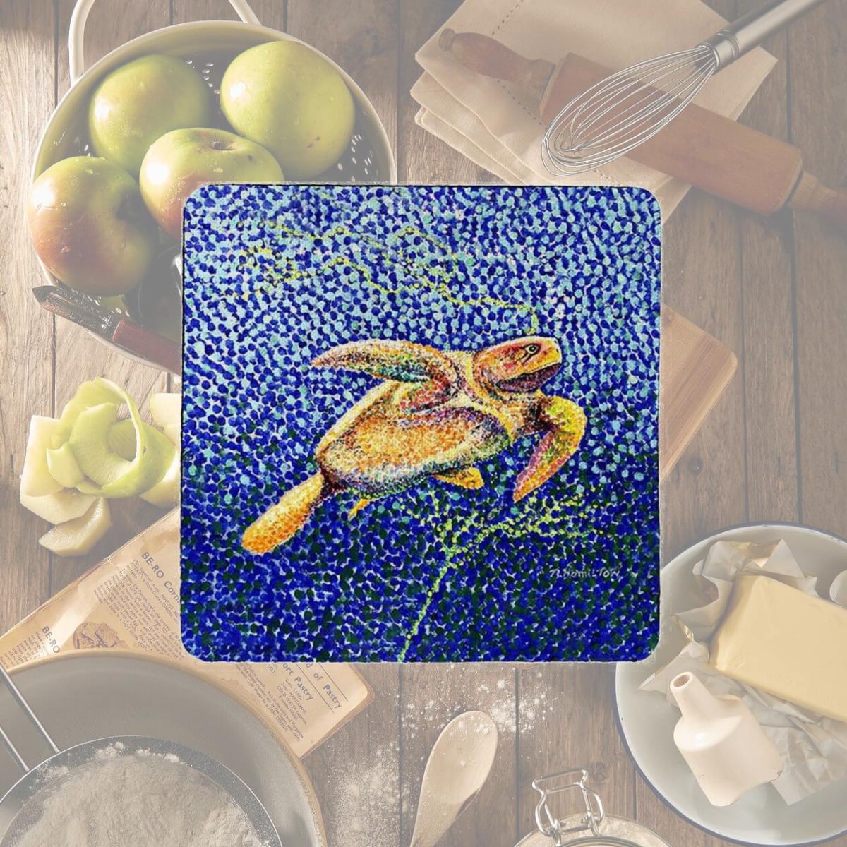 Picture of Betsy Drake CT1403 Pointillist Sea Turtle II Coaster - Set of 4