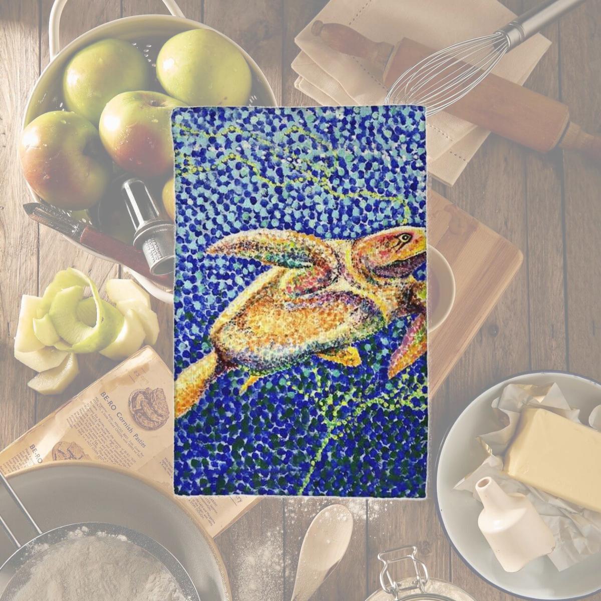Picture of Betsy Drake KT1403 16 x 25 in. Pointillist Sea Turtle II Kitchen Towel