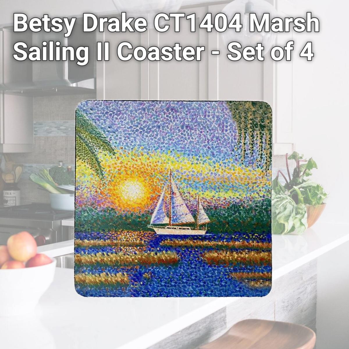 Picture of Betsy Drake CT1404 Marsh Sailing II Coaster - Set of 4