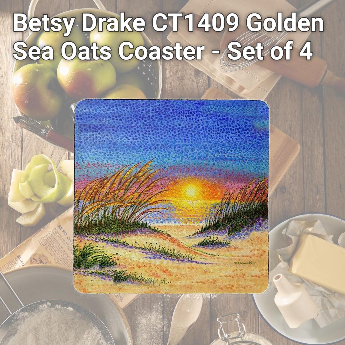 Picture of Betsy Drake CT1409 Golden Sea Oats Coaster - Set of 4