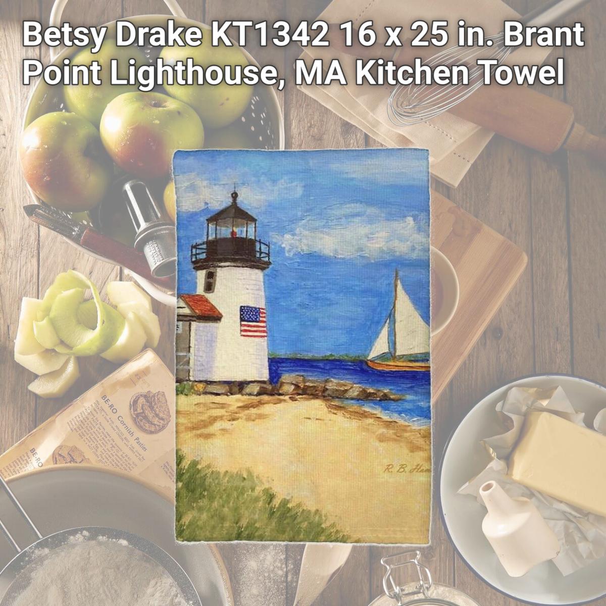 Picture of Betsy Drake KT1342 16 x 25 in. Brant Point Lighthouse, MA Kitchen Towel