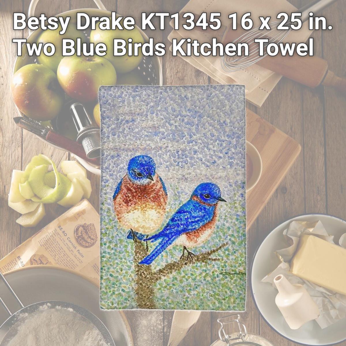 Picture of Betsy Drake KT1345 16 x 25 in. Two Blue Birds Kitchen Towel