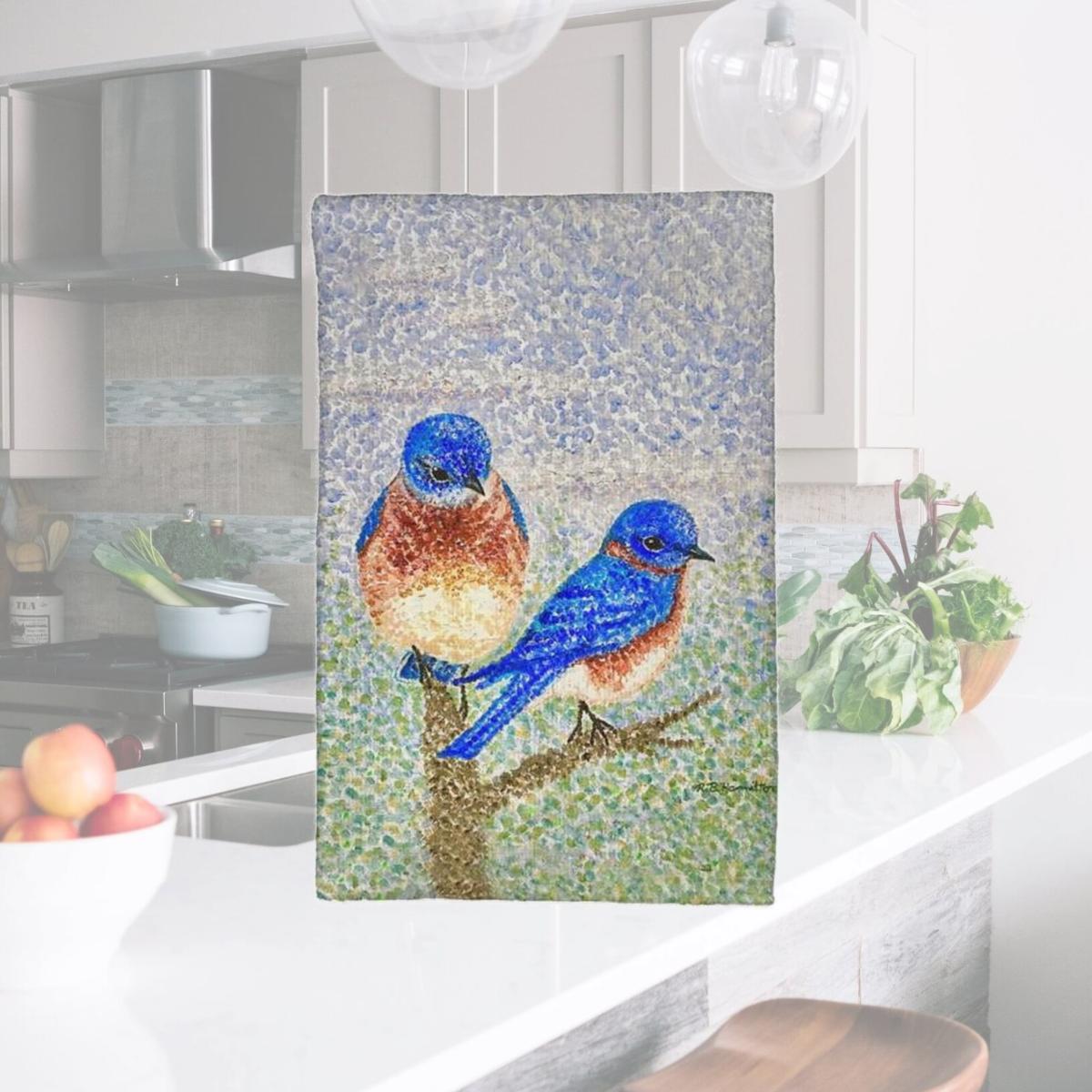 Picture of Betsy Drake KT1345 16 x 25 in. Two Blue Birds Kitchen Towel