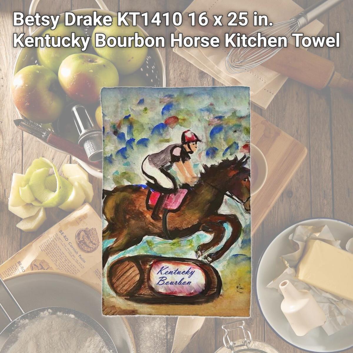 Picture of Betsy Drake KT1410 16 x 25 in. Kentucky Bourbon Horse Kitchen Towel