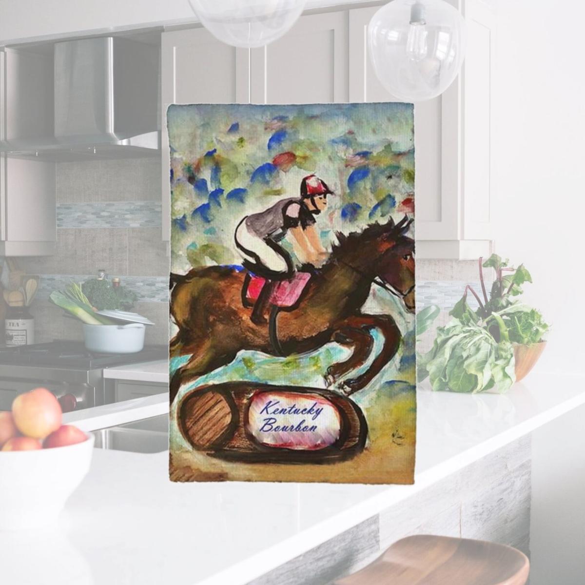 Picture of Betsy Drake KT1410 16 x 25 in. Kentucky Bourbon Horse Kitchen Towel