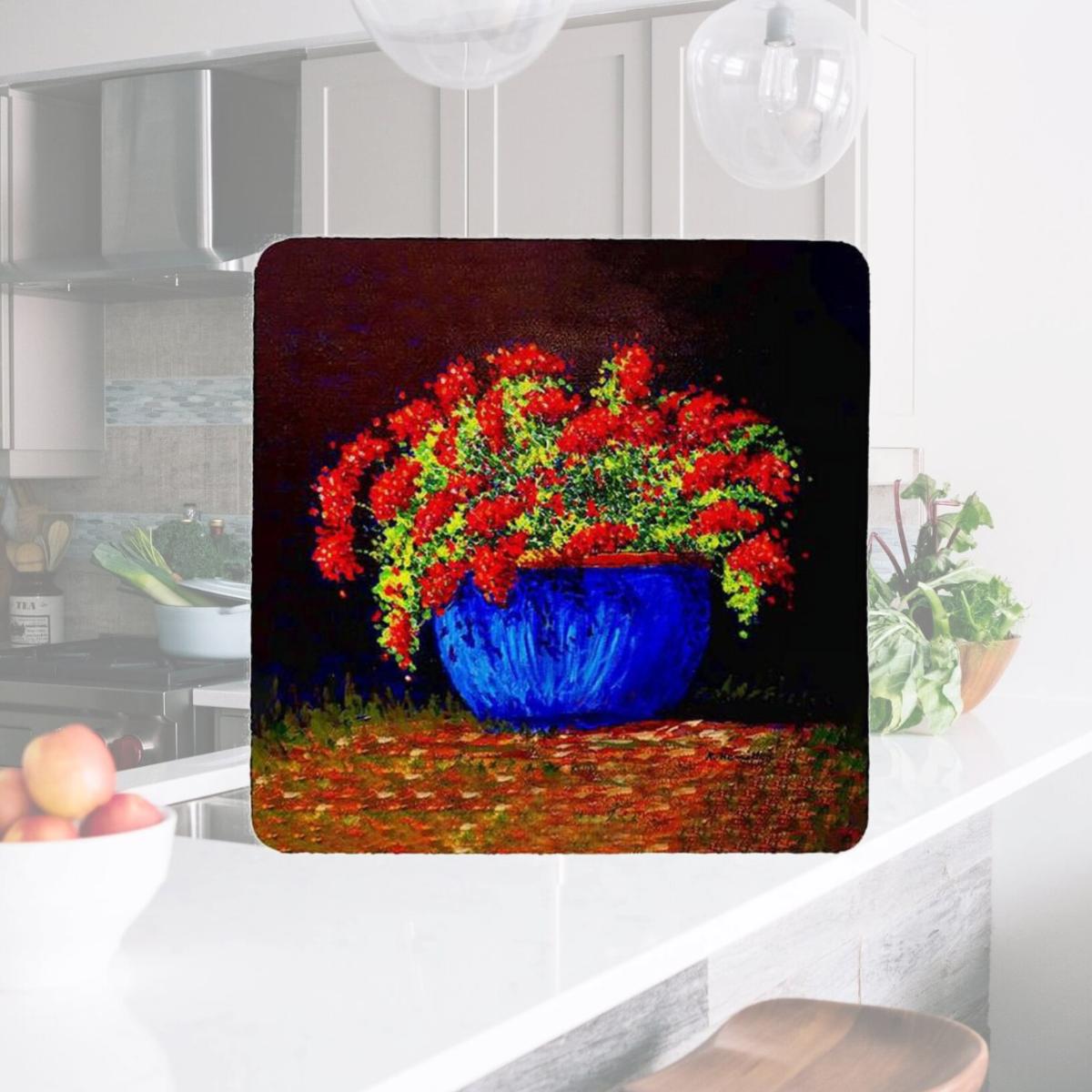 Picture of Betsy Drake CT1414 Potted Geraniums Coaster - Set of 4