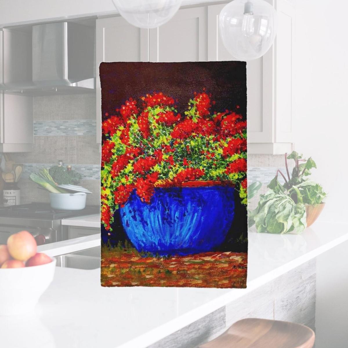 Picture of Betsy Drake KT1414 16 x 25 in. Potted Geraniums Kitchen Towel