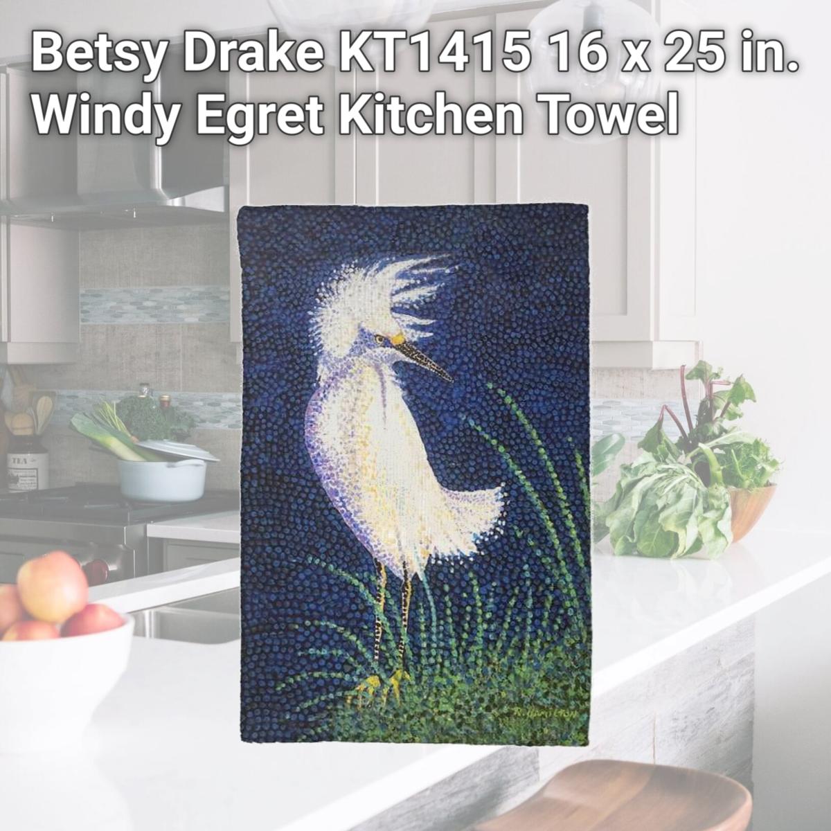 Picture of Betsy Drake KT1415 16 x 25 in. Windy Egret Kitchen Towel