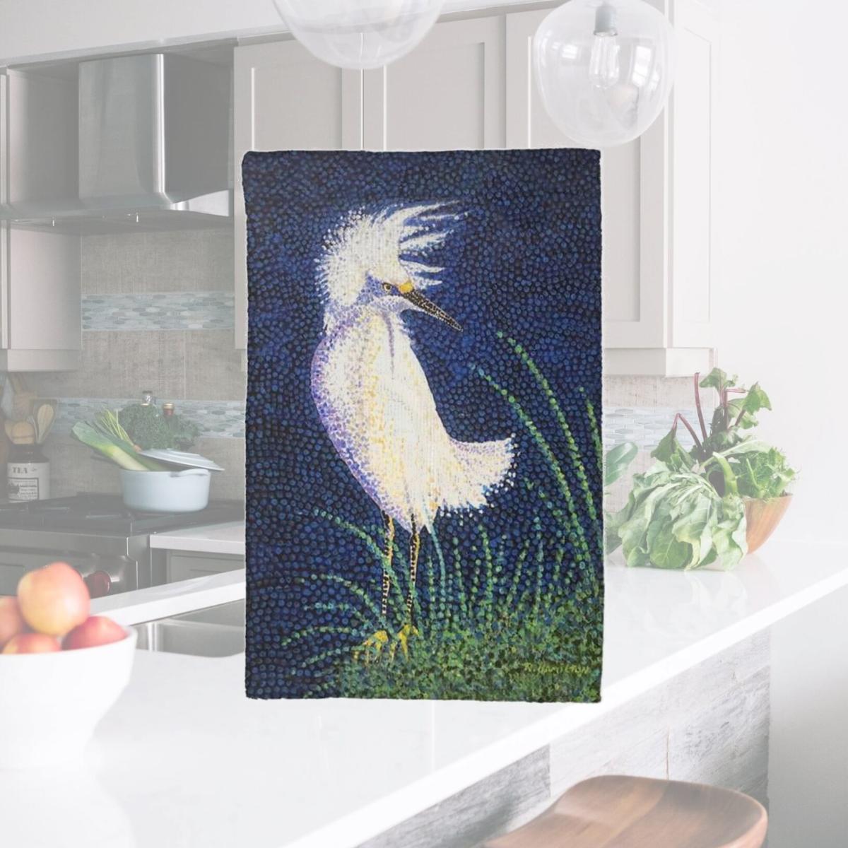 Picture of Betsy Drake KT1415 16 x 25 in. Windy Egret Kitchen Towel