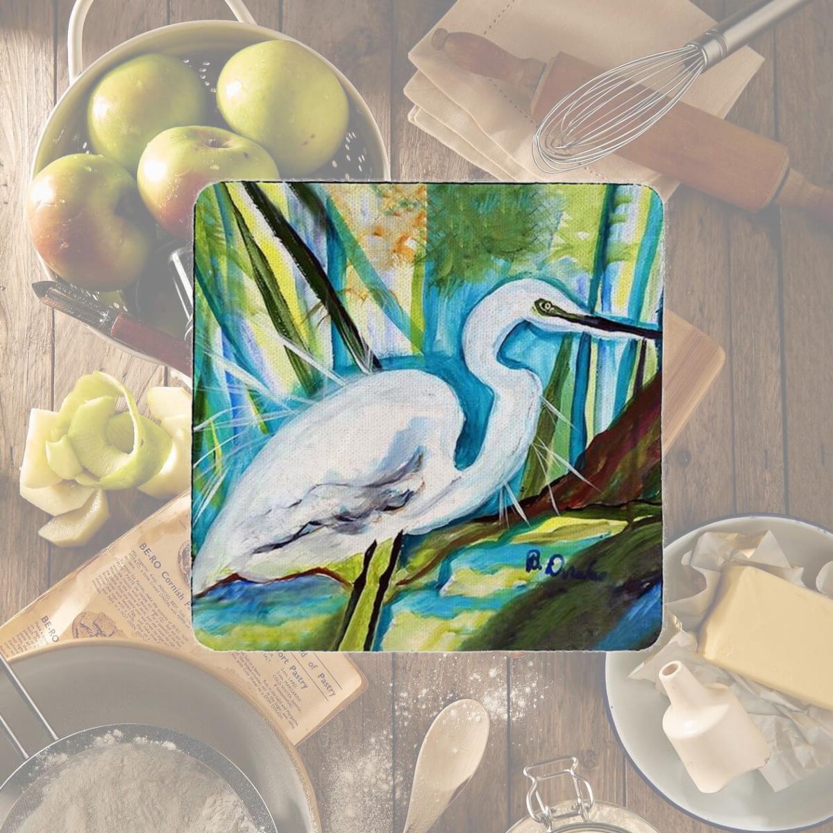 Picture of Betsy Drake CT1416 Betsys Great Egret Coaster - Set of 4