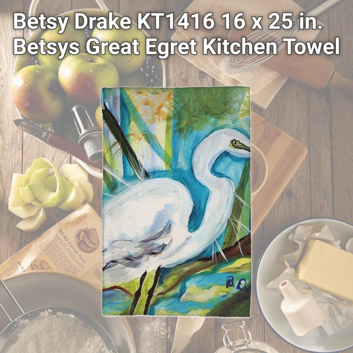 Picture of Betsy Drake KT1416 16 x 25 in. Betsys Great Egret Kitchen Towel