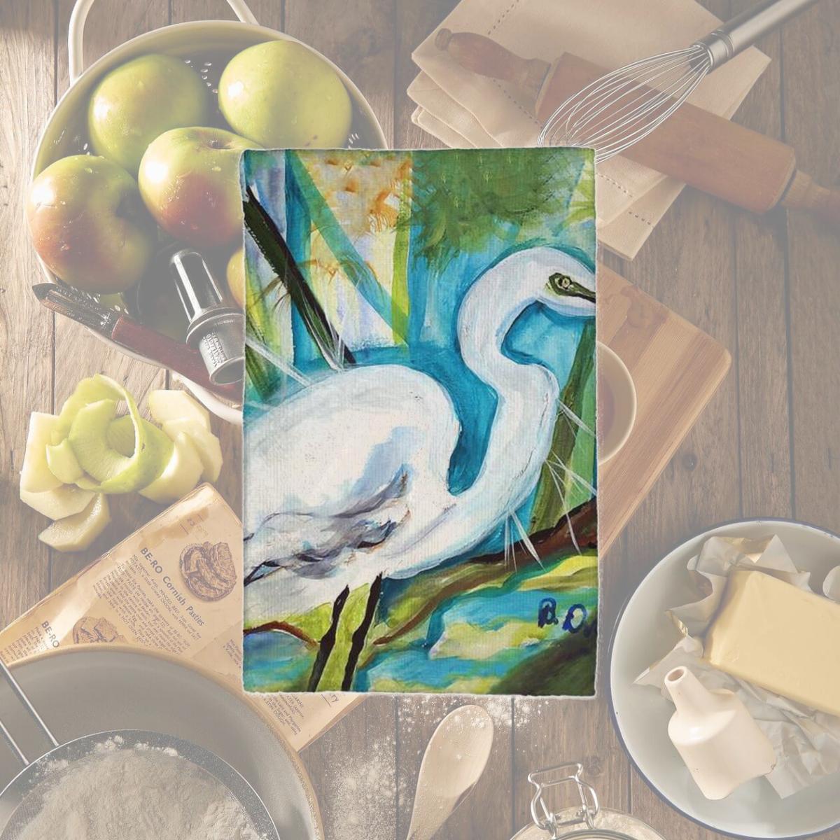 Picture of Betsy Drake KT1416 16 x 25 in. Betsys Great Egret Kitchen Towel