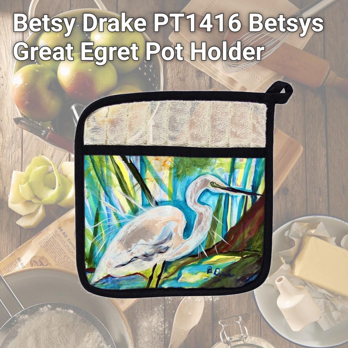 Picture of Betsy Drake PT1416 Betsys Great Egret Pot Holder