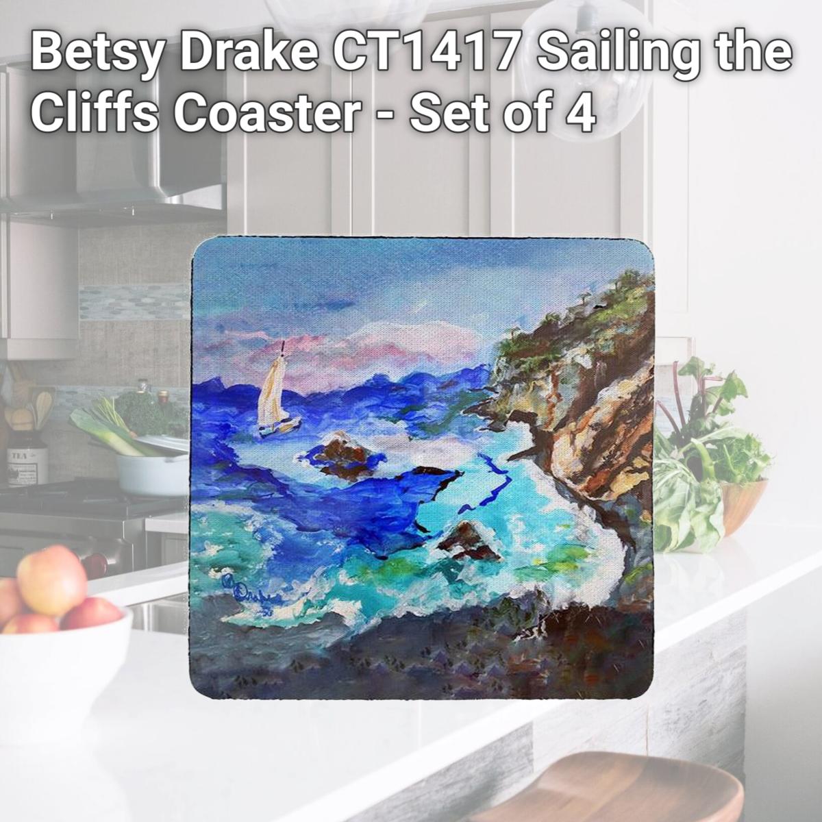 Picture of Betsy Drake CT1417 Sailing the Cliffs Coaster - Set of 4
