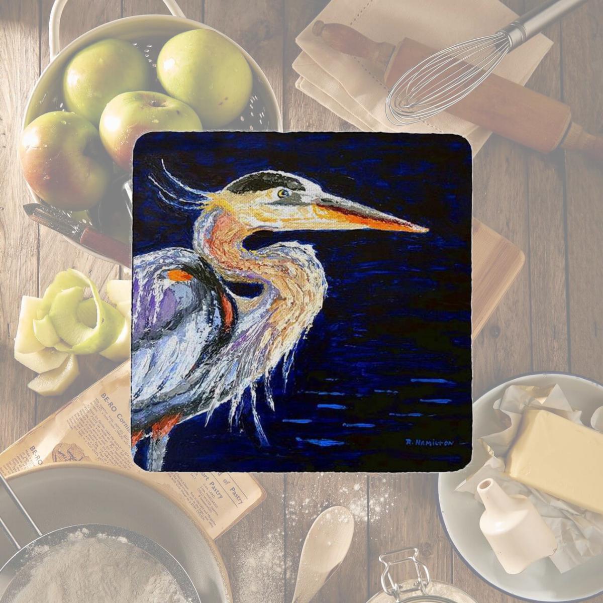 Picture of Betsy Drake CT1353 Palette Blue Heron Coaster - Set of 4