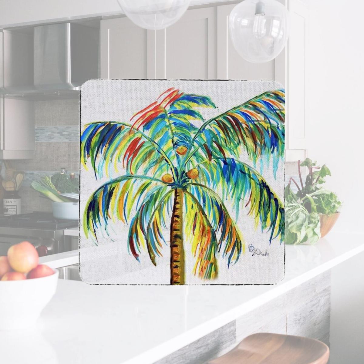 Picture of Betsy Drake CT1356 Multi-Color Palm Coaster - Set of 4