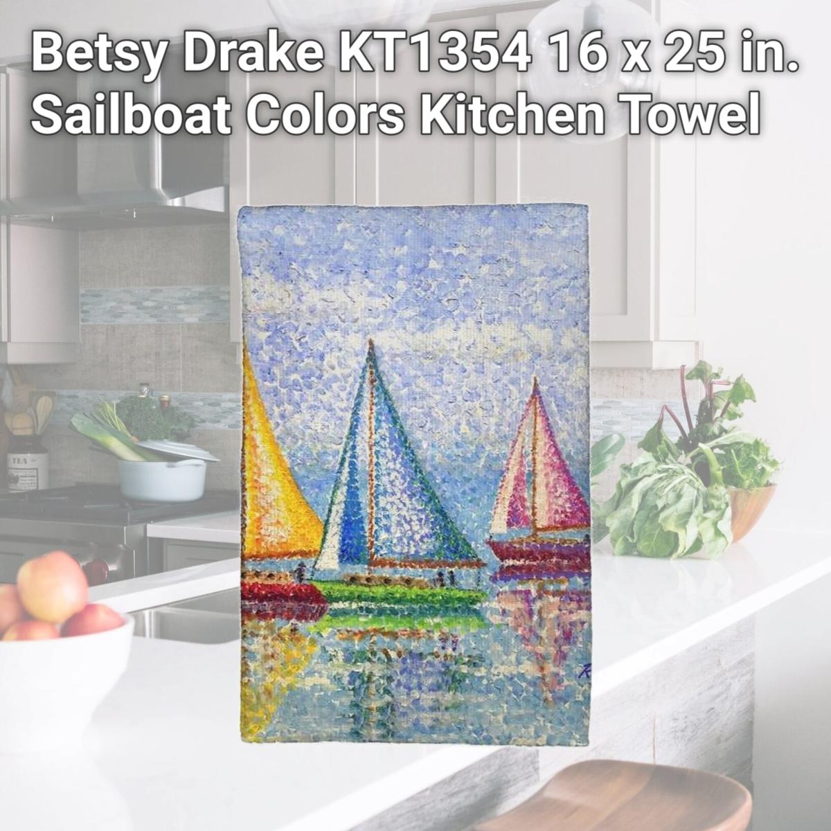 Picture of Betsy Drake KT1354 16 x 25 in. Sailboat Colors Kitchen Towel