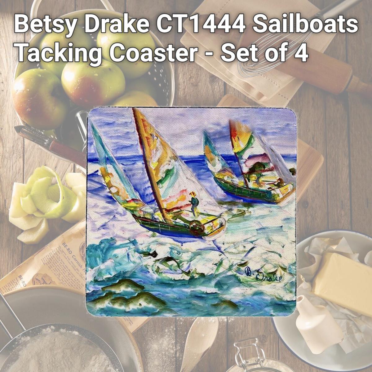 Picture of Betsy Drake CT1444 Sailboats Tacking Coaster - Set of 4