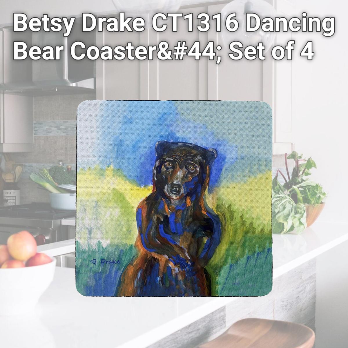 Picture of Betsy Drake CT1316 Dancing Bear Coaster, Set of 4