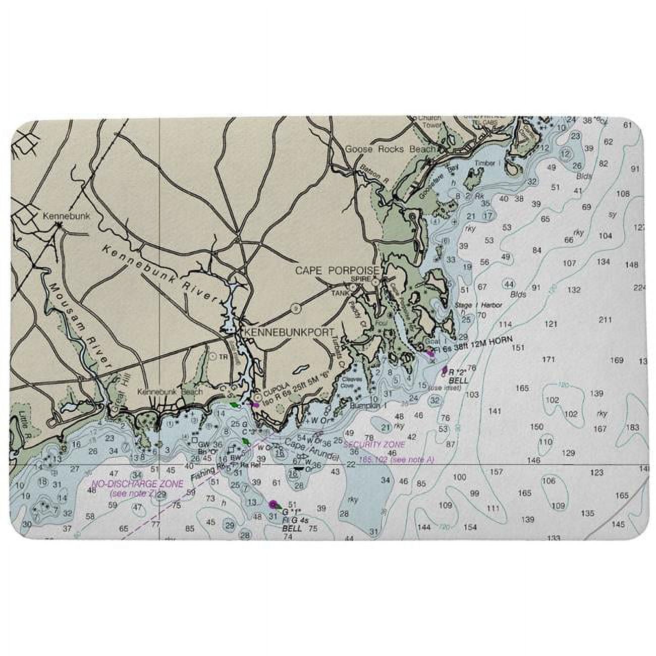 Dm13286kbg Kennebunckport, Me Nautical Map Door Mat, 30 X 50 In. - Large