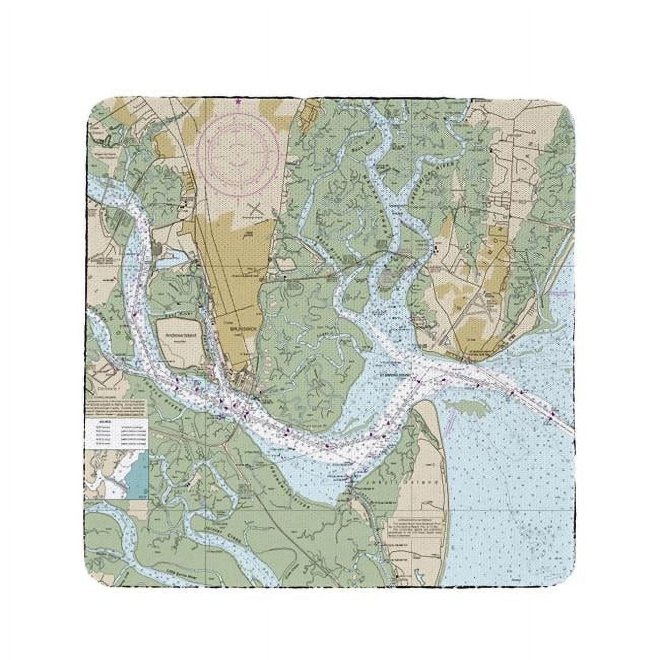 Ct11506 St Simons Sound, Ga Nautical Map Coaster - Set Of 4