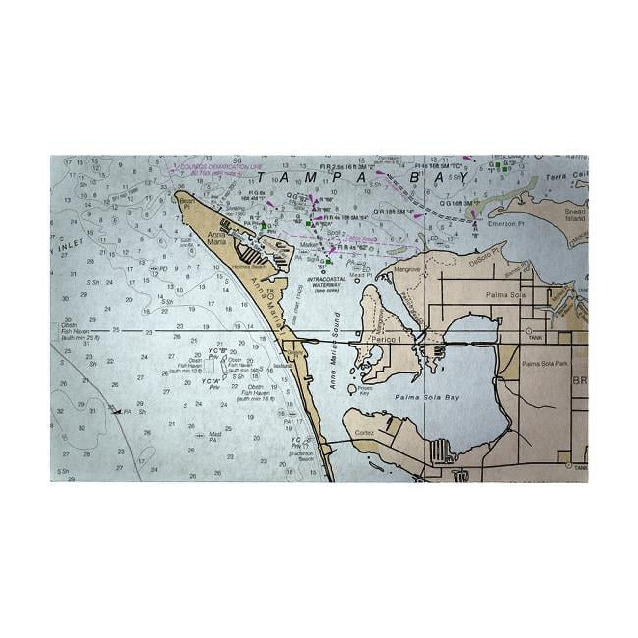 Dm11424 Anna Maria Island, Fl Nautical Map Door Mat - 18 X 26 In.