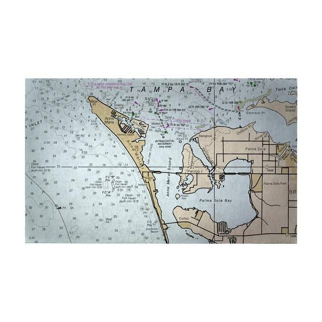 Dm11424g Anna Maria Island, Fl Nautical Map Door Mat - 30 X 50 In.