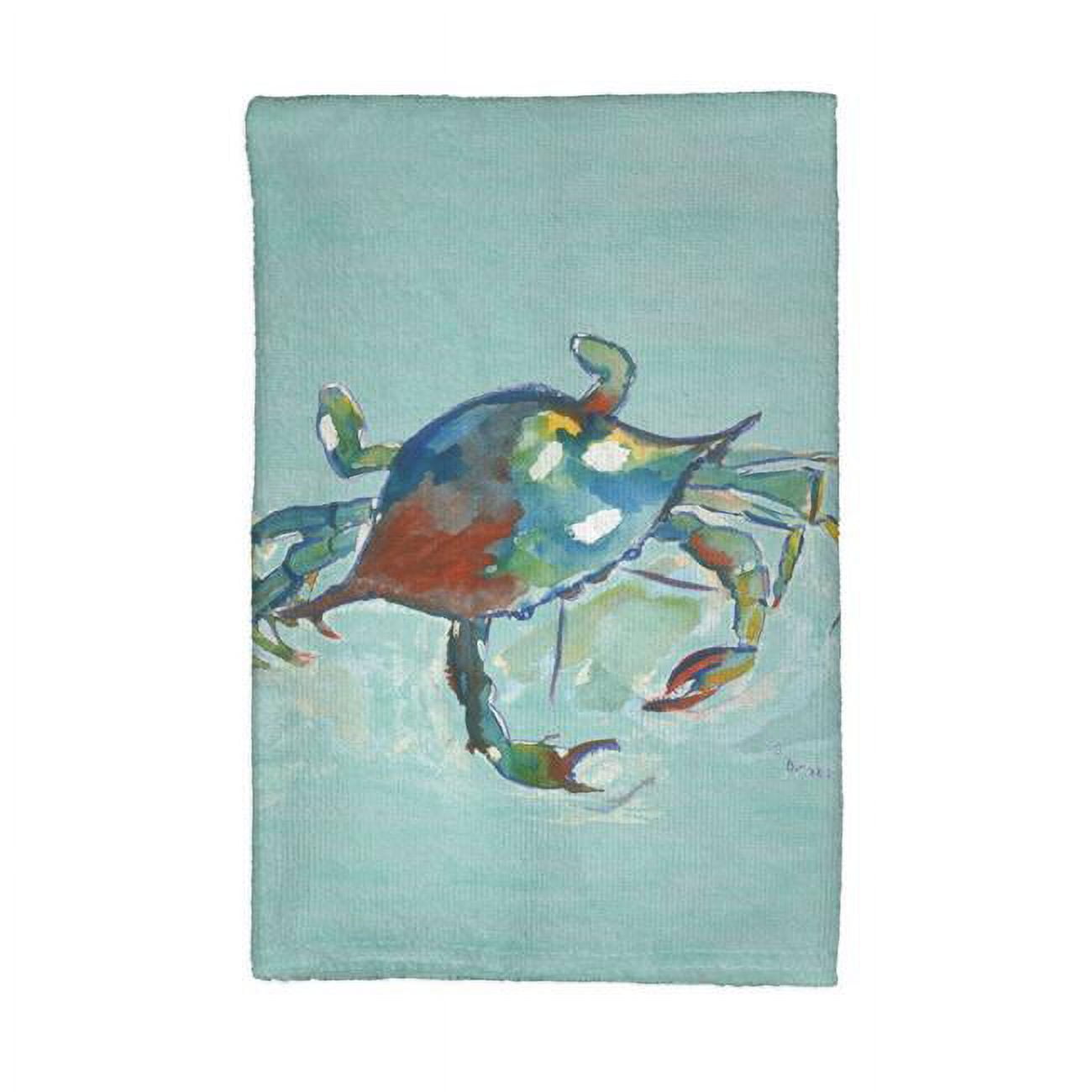 Kt015c Blue Marlin On Teal Kitchen Towel