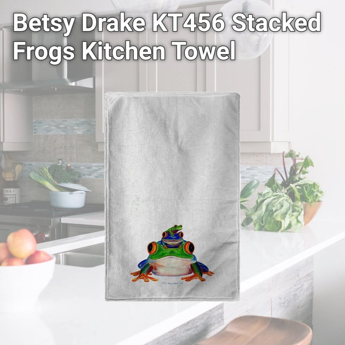 Picture of Betsy Drake KT456 Stacked Frogs Kitchen Towel