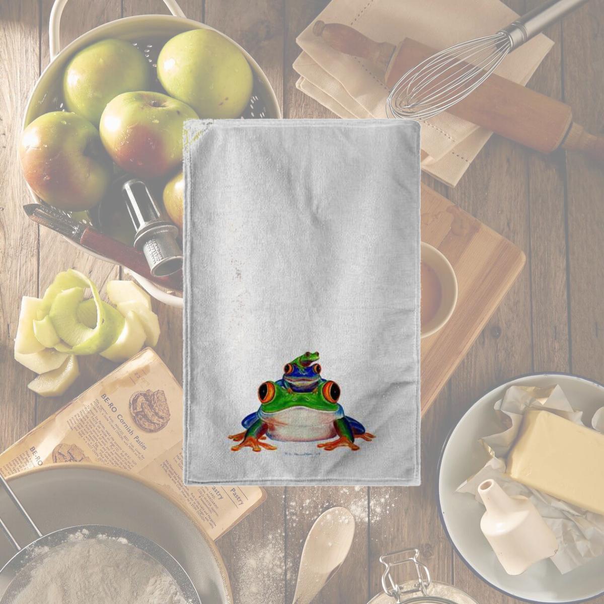 Picture of Betsy Drake KT456 Stacked Frogs Kitchen Towel
