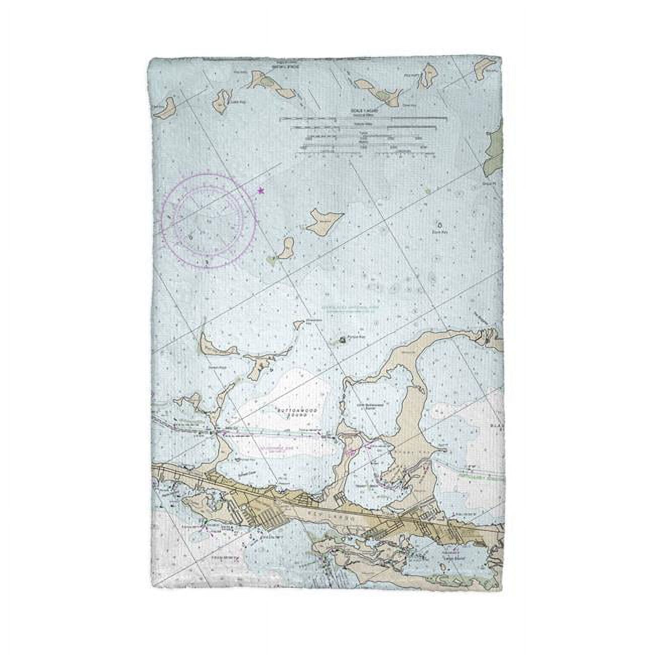 Kt11464l Key Largo, Fl Nautical Map Kitchen Towel