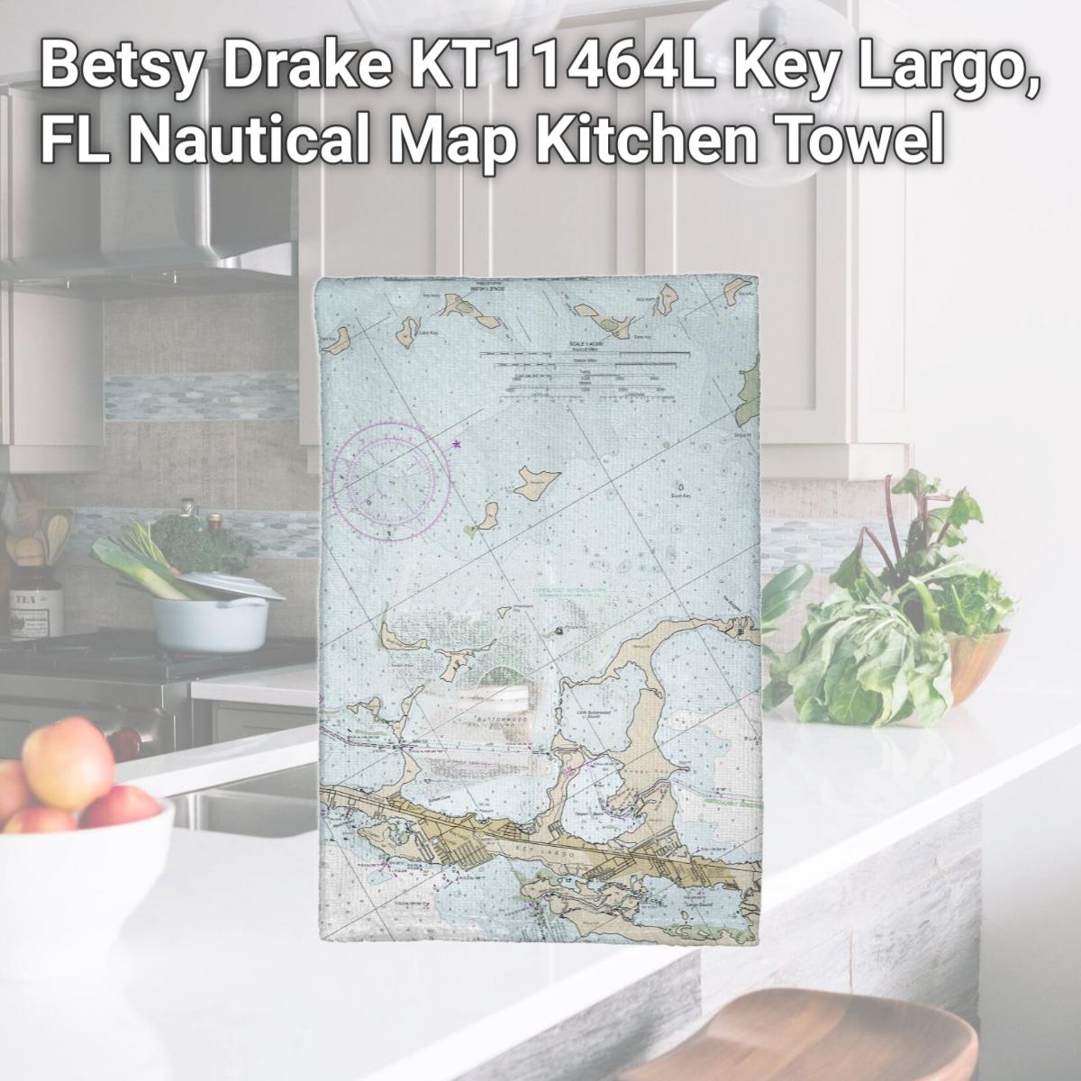 Picture of Betsy Drake KT11464L Key Largo, FL Nautical Map Kitchen Towel
