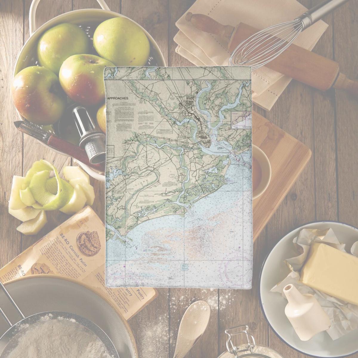 Picture of Betsy Drake KT11521 Charleston Harbor & Approaches, SC Nautical Map Kitchen Towel