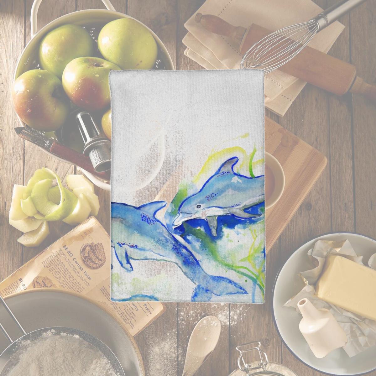 Picture of Betsy Drake KT002 Dolphins Kitchen Towel