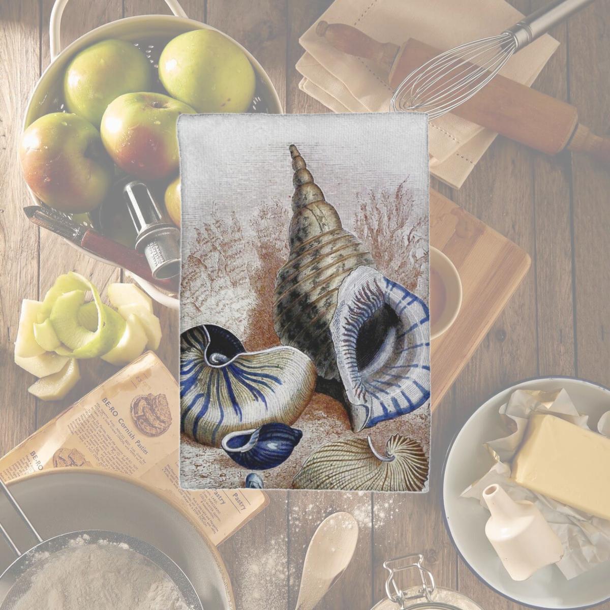 Picture of Betsy Drake KT003 Antique Sea Shells Kitchen Towel