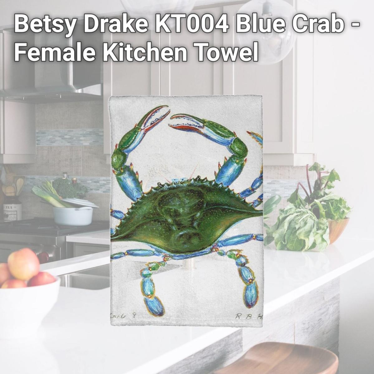 Picture of Betsy Drake KT004 Blue Crab - Female Kitchen Towel
