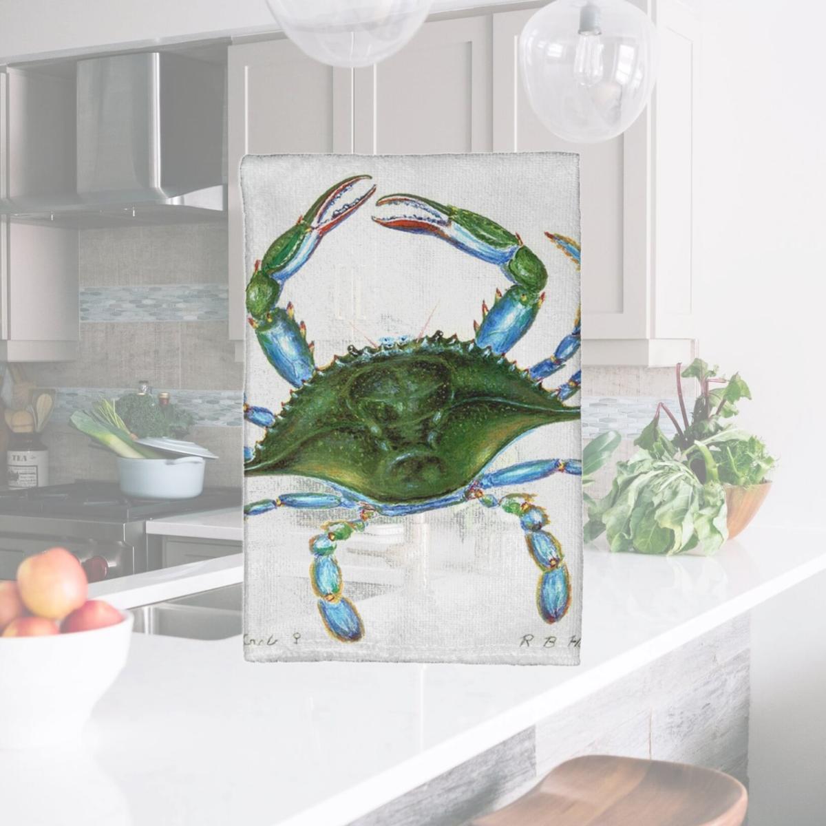 Picture of Betsy Drake KT004 Blue Crab - Female Kitchen Towel