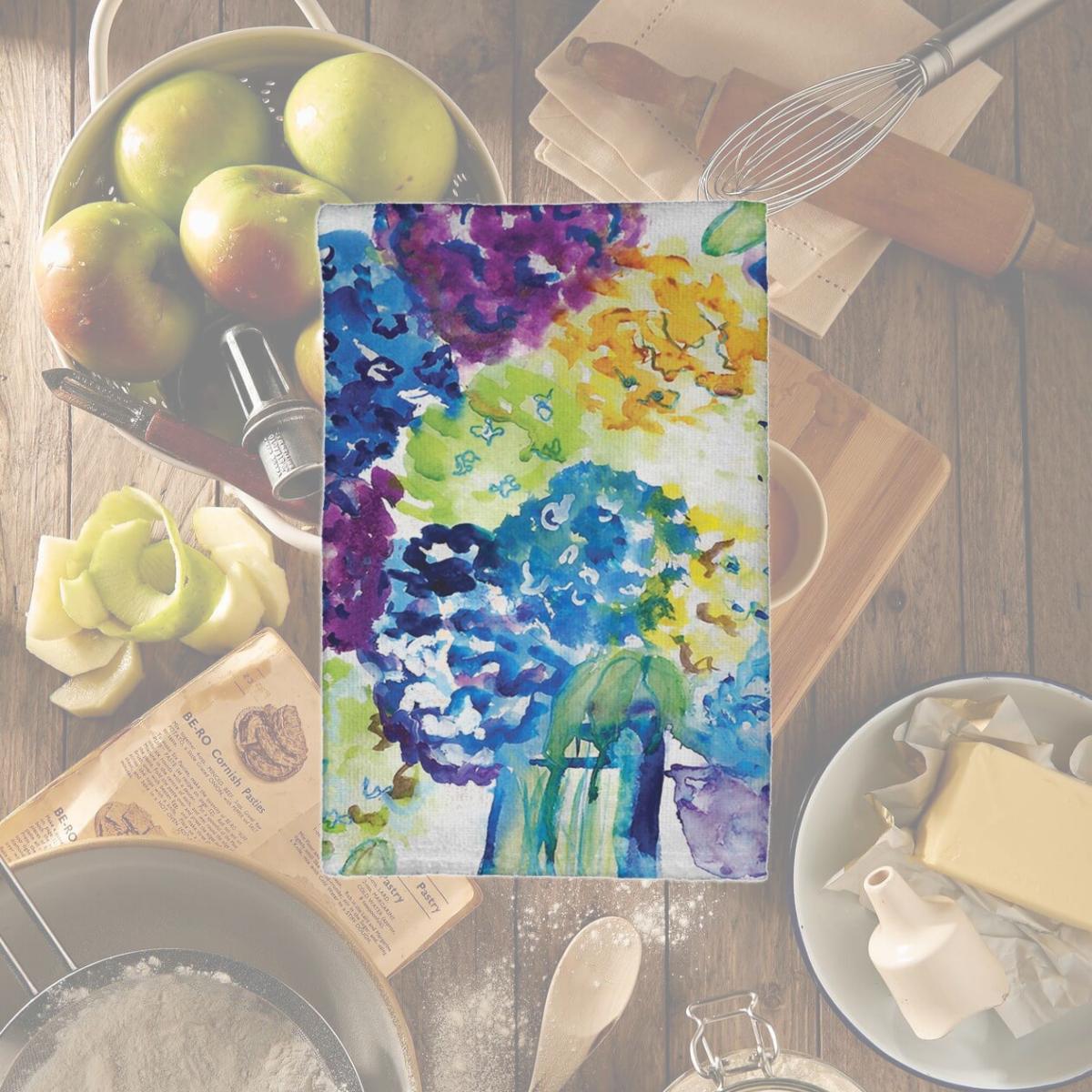 Picture of Betsy Drake KT022 Hydrangea Kitchen Towel