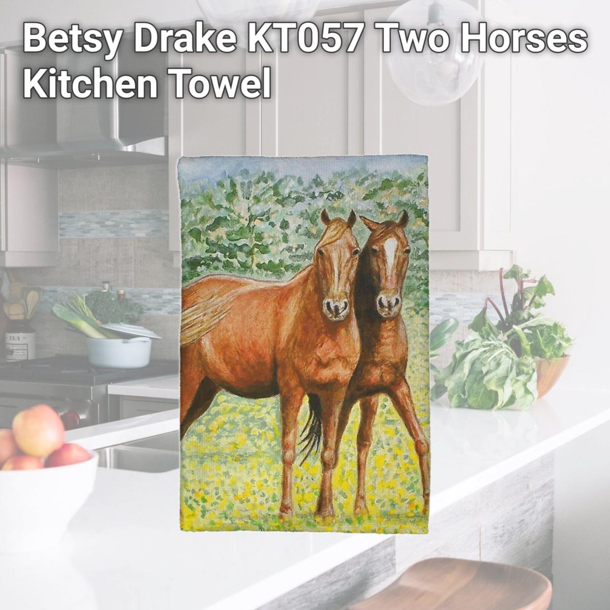 Picture of Betsy Drake KT057 Two Horses Kitchen Towel