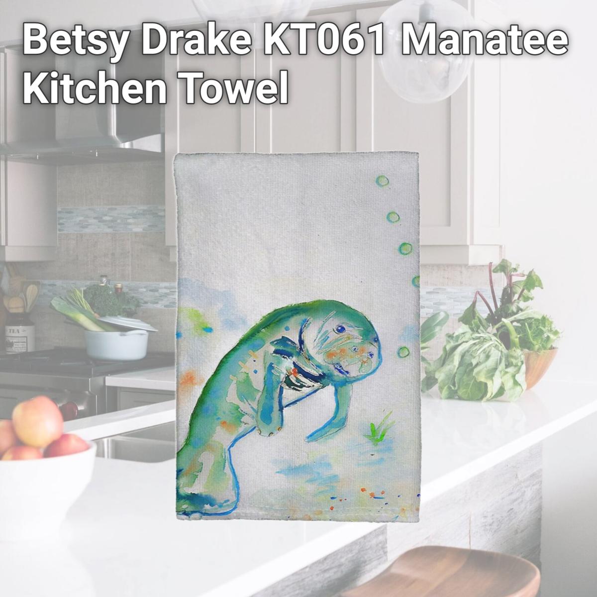 Picture of Betsy Drake KT061 Manatee Kitchen Towel