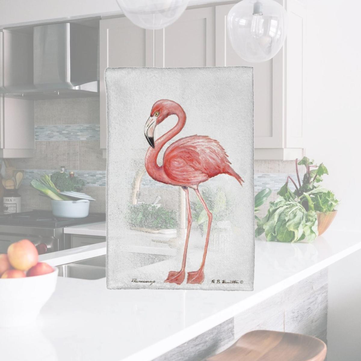 Picture of Betsy Drake KT084 Flamingo Kitchen Towel